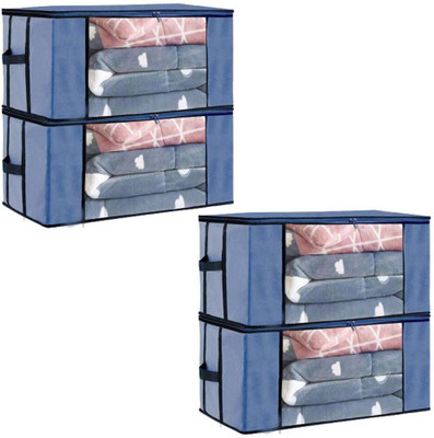 JustandKrafts 4 Organizers for Clothes/Organizers for Wardrobe US_BasketBlue_4 J&KTs(Blue)