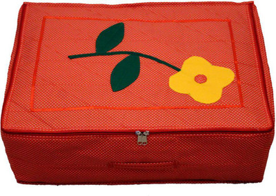 Cool Buddyzz Saree Cover 12 Flap Saree/Suit Cover 12 Flap Saree Cover Bag | Saree Cover Satin Bow Design 12 Flap Saree/Suit Cover sareecover12flap0001(Red)