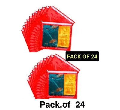 VIDHI14 oragnizer Fabric Saree Cover Blouse Garments Storage bag Wedding Wardrobe Pack of 24(Red)