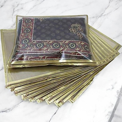 RADHIKA GROUP Non Woven Fabric Saree Cover Non-Woven Single Saree Cover Golden Colour, Transparent Saree pack of 10-143 SARI COVER PLAIN--72(PLAIN)