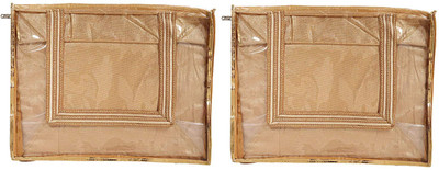 KUBER INDUSTRIES Gota Design Transparent Saree Cover (Gold) Set of 2 Pcs CTKTC0922(Gold)
