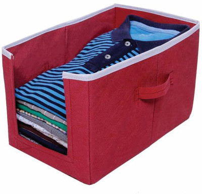 ZOVIRA Stacker/Shirt Organizer Wardrobe Organizer Non Woven Shirt Stacker/Shirt Organizer Wardrobe Organizer (Maroon) 1 Pcs Shirt Stacker(Maroon)
