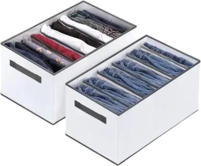 TARVEL Clothes Storage 7 Grids Storage Organizer Multipurpose Large Capacity Storage Box(Grey)