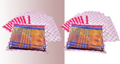 Ajabh High Quality Non-Woven Single Saree Cover Transparent Window Storage Organizer Wardrobe Keep saree/Suit/Travelling Pouch/garment covr 203(Pink)