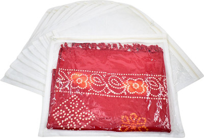 Ology Trendy Single Saree Cover Pack of 12 pc Material - Non - Woven Garment Cover Bag OG-Keep saree/Suit/Travelling Pouch/garment covr 314(White)