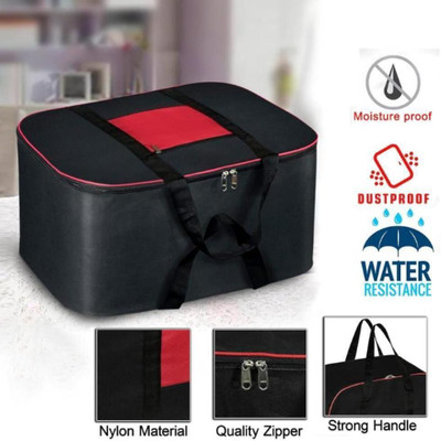 uhi Moisture Proof Nylon Rectangular Underbed Storage Bag Storage Box Organizer Wardrobe 410 DGC410(Black mix Red)