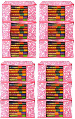 GRV Premium Qulaity Garment Organizer Pack of 12 Non Woven Saree Cover/Clothes Organiser For Wardrobe Set Storage Bag with Front View Transparent Window And Zip For Lehenga ,saree(Pink) GRV Premium Qulaity Garment Organizer Pack of 12 Non Woven Saree Cover/Clothes Organiser For Wardrobe Set Storage Bag with Front View Transparent Window And Zip For Lehenga ,saree(Pink)