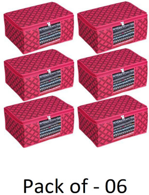 DCI Saree cover Storage Bags for Clothes with primum Quality cover for Wardrobe Pack of 06 Pack of 06(Pink)