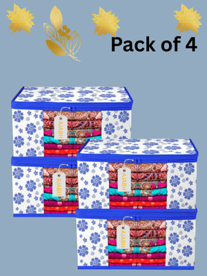 Ajabh Set Of 4Pcs Premium Saree Cover Cloth Oraganizer(Blue)
