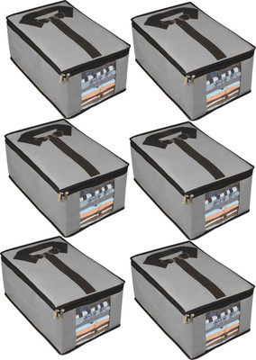 JustandKrafts 6 Organizers for Clothes/Organizers for Wardrobe STC1015_Grey6 J&KTs(Grey)