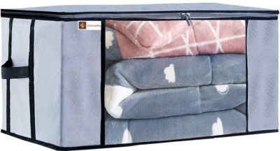 SV.ENTERPRISE Underbed Storage Bag Blanket Storage Bag Organizer Blanket Cover with a Large Transparent Window and Side Handles UB_Grey1 (Grey)(Grey)