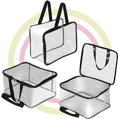 AgrohA 40x32x22 CM - 6 Pack Multipurpose Transparent Storage Bag for Clothes PVC Packing Organizer 6(Clear)
