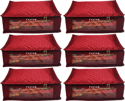 FAVISM Designer 5 Inch Height Side Transparent Large Saree Cover - Set of 6 Pcs. Maroon00307(Maroon)