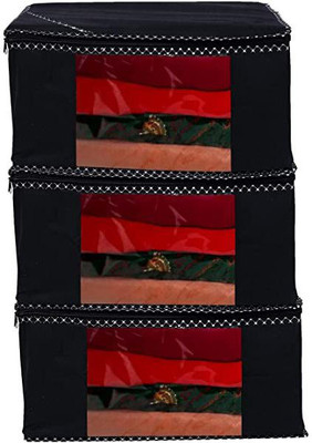 BB BACKBENCHERS Bsc Non- Woven Saree Cover With Transparent Window Set Of 3(Black)