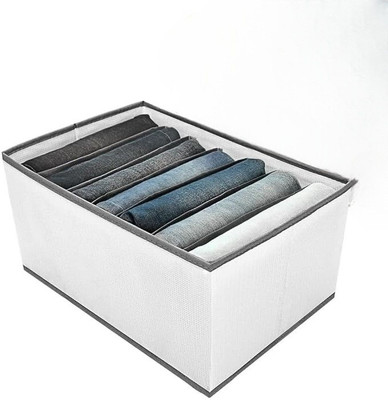 Oriscape 7 Grid Wardrobe Closet Organizer For Clothes Almirah Drawer Storage Organizer Foldable and Stackable Jeans, Sweater, Dresses, T-Shirts Organizer Box 1 Pieces(Light Grey) Oriscape 7 Grid Wardrobe Closet Organizer For Clothes Almirah Drawer Storage Organizer Foldable and Stackable Jeans, Sweater, Dresses, T-Shirts Organizer Box 1 Pieces(Light Grey)