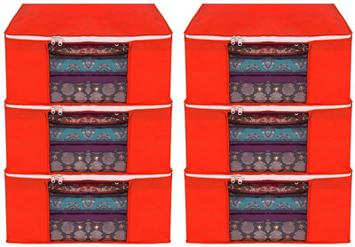 PRAHAN INTERNATIONAL Saree Cover Set of 6 P-1978001(Red)