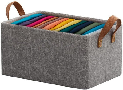 VRTREND 26L STORAGE BAG FOLDABLE VR 1 Household Wardrobe Cloth Storage Box Steel Frame Support Closet Storage Bin VR 1 Cover Boxes with Handles for Wardrobe Clothes, Sarees, Bed Sheet, Blanket VR 1(Grey)