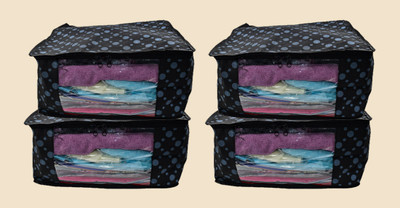 Ology Non - Woven Non woven fabric Saree Cover Storage Ctoth Wardrobe Organizer Keep saree/Suit/Travelling Pouch/garment covr 219(Black)