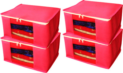 Aadhya Multipurpose Non Woven Saree Cover pack of 4 k(Pink)