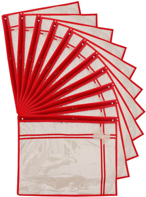 Ankit International Single Saree Cover High-Quality Single Saree Cover Storage Bag For Wardrobe Organizer Premium Saree Storage bag Solid Red Beige saree cover Pack of 10(Red)