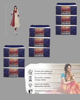 vidhi Enterprise 01 sari kit plastic storage and set new sarees pouch big size-Pack Of 9 Blue(Blue)