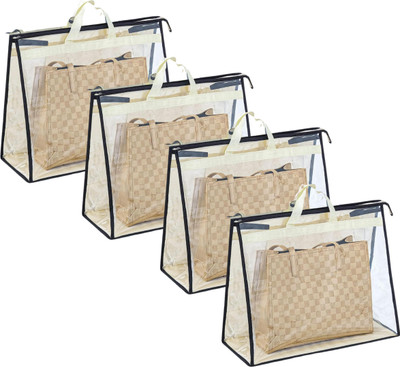 FAB ELLITE SET OF 1 (Handbag Storage Bag Transparent With Zipper Closure) Dust proof foldable Handbag storage organizer purse clutch with zipper(PACK 1) Transparent Bags For Handbag Storage For Wardrobe|Dustproof|Moistureproof(BEIGIE) FAB ELLITE SET OF 1 (Handbag Storage Bag Transparent With Zipper Closure) Dust proof foldable Handbag storage organizer purse clutch with zipper(PACK 1) Transparent Bags For Handbag Storage For Wardrobe|Dustproof|Moistureproof(BEIGIE)