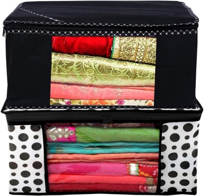 Urban Utopia Wardrove Oragnizer Non-Woven Saree Storage Bag for Woman|Wardrobe Storage Bag|Pack of 2|Multi 01UP1005(Multicolor)