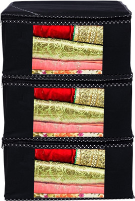 Ankit International Designer Non Woven Saree Cover Set Of 3 AI_007_PK03(Black)
