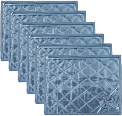 VP Creation Transparent Front Satin Saree/Dress Covers 6 Pcs High Quality Single Saree Cover Set of 6 Pcs 6(Grey)
