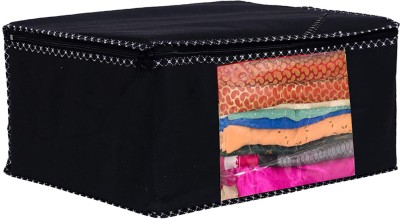 Ankit International Saree Cover High-Quality Fancy Garment Cover Storage Bag For Wardrobe Organizer Garment Storage bags-Big in size Solid Black saree covers Pack of 1(Black)