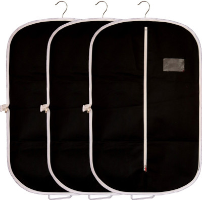 CHAMPARAN Stylish Foldable Tear Resistant and Water Resistant Non Woven Coat/Suit/Blazer/Garment Covers Pack of 3(Black)