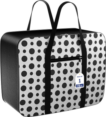 HOMESTIC by Kuber Industries Underbed Storage Bag Canvas Jumbo Zipper Underbed Storage Bag with Handle|Large|Black & White 64HS08950(Black & White)
