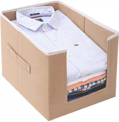 Divya Creation Wardrobe Organiser|Shirt Stacker Non Woven Foldable Cloth Saree Stacker Cloth Organizer For Shirts Non Woven|Shirt Stacker Wardrobe DC -STSTACKERPC 01(Beige)