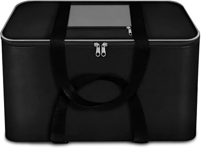 INN-VenTorE Pack of 1 Large Underbed Storage Bag for Clothes, Sarees & Blankets with Handle | Durable Storage Bag for Underbed Use, Foldable & Reusable Design | Moisture-Proof Cloth Organizer with Zipper Closure – Size 54x46x28 cm |(Black & Grey)