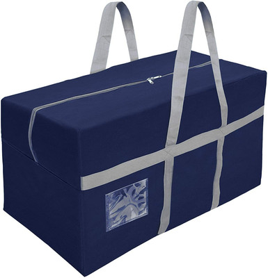 STORITE Extra Large 128 L Nylon Moisture Proof Multipurpose Heavy Duty Toys Storage Bag Stationery/Blankets/Storage Bag With Strong Reinforced Handles Rectangular (80x40x40 cm)(Blue)