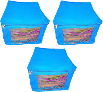 Aadhya Multipurpose Non Woven Saree Cover pack of 3 e(Blue)