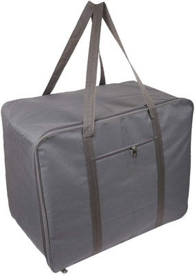 infinity craft Moisture Proof Non Woven Rectangular Big Underbed Clothes Storage Bag Organizer Foldable Blanket Cover Side Pocket with Zipper and Strong Handles Set of 1(Grey)