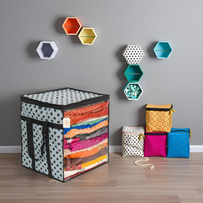 AMAK INC Polka Dot Non-Woven Saree Cover Storage Box with Transparent Window & Dual Zipper | Foldable Cloth Organizer for Wardrobe (90 GSM, Large, Pack of 1 SFXM376 Luggage Cover(Non-Woven Fabric (90 GSM), White, Black)