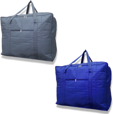 Cool Buddyzz Blanket Cover/ Rjai Cover / Multipurpose Bag Double Bed Blanket Bag Cover/Saree Bag/Household Storage Bag Garment Cover Jumbo Bag(Grey, Royal Blue)