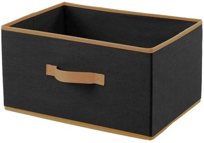uhi Multipurpose Rectangular Drawer Storage Organizer Foldable Storage Box with Side Handle, Replacement Drawer Storage For Toys & Clothes Organizer (Set of 1)(Black)