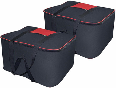 VIDHI NEW Moistureproof Foldable Garment Cover Storage Bags (Pack of 2) for Blanket, Sarees ,Toys,Clothes with Zippered Closure and Handle garmentcover2(Black)