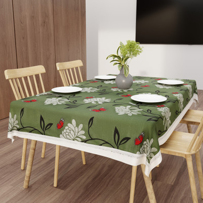 EleCare Printed 4 Seater Table Cover(Green, PVC, Plastic)