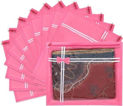 JustandKrafts 12 Single ssaree Single Packing Saree Cover/Suit Cover/Cloths Pink Set Of 12 (Pink) SCL1011_PINK12(Pink)