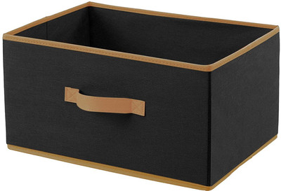 RooCraft Foldable Non-Woven Fabric Storage Box with Handle Multipurpose Open Organizer Bin for Clothes, Toys, Accessories, Books Space-Saving Rectangular Drawer Basket for Wardrobe & Home Use (Set of 1)(Black) RooCraft Foldable Non-Woven Fabric Storage Box with Handle Multipurpose Open Organizer Bin for Clothes, Toys, Accessories, Books Space-Saving Rectangular Drawer Basket for Wardrobe & Home Use (Set of 1)(Black)