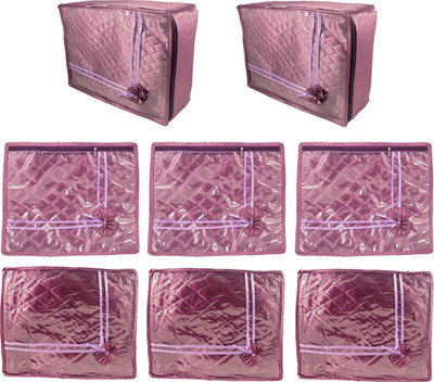 FAVISM Designer Large/Small/Single Saree Covers - Set of 8 Pcs. Purple00142(Purple)