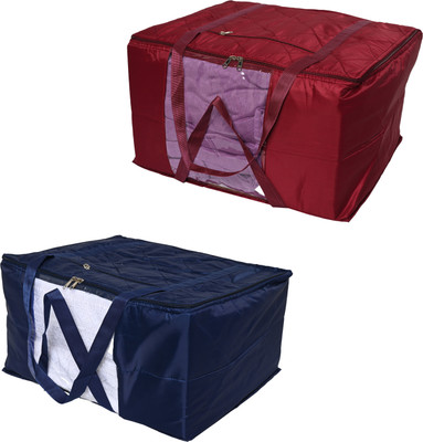 Cool Buddyzz Multipurpose Bag Clothes Cover/Saree Bag/Household Storage Jumbo bag/UnderBed Storage bag/Wardrobe Home Storage Solution(Blue, Maroon)