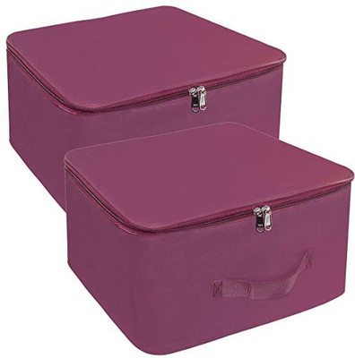 lizoz Nylon clothes organizer clothes cover Nylon Underbed Moisture Proof Wardrobe Organizer Storage Bag With Zipper Closure, storage box for clothes Cloth Storage Organizer with Zippered Closure and Handle(Maroon)