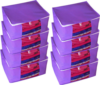 Aadhya Multipurpose Large Non Woven Saree Cover pack of 8(Purple)