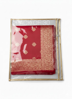 nuso Saree Cover Transparent With Zip Suit Cover Gift Bag Cloth Storage (PACK OF 30) Special Wedding Gifting(Gold)