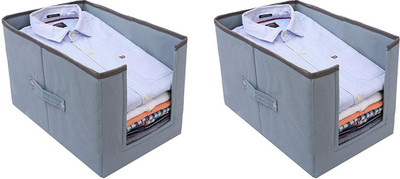 infinity craft FULL GREY Cloth Organiser Storage for Wardrobe shirt stacker organizer Garment Cover SS GREY Q2(Grey)